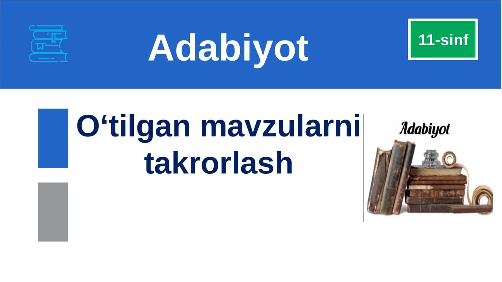 O‘tilgan mavzularni takrorlash 1
