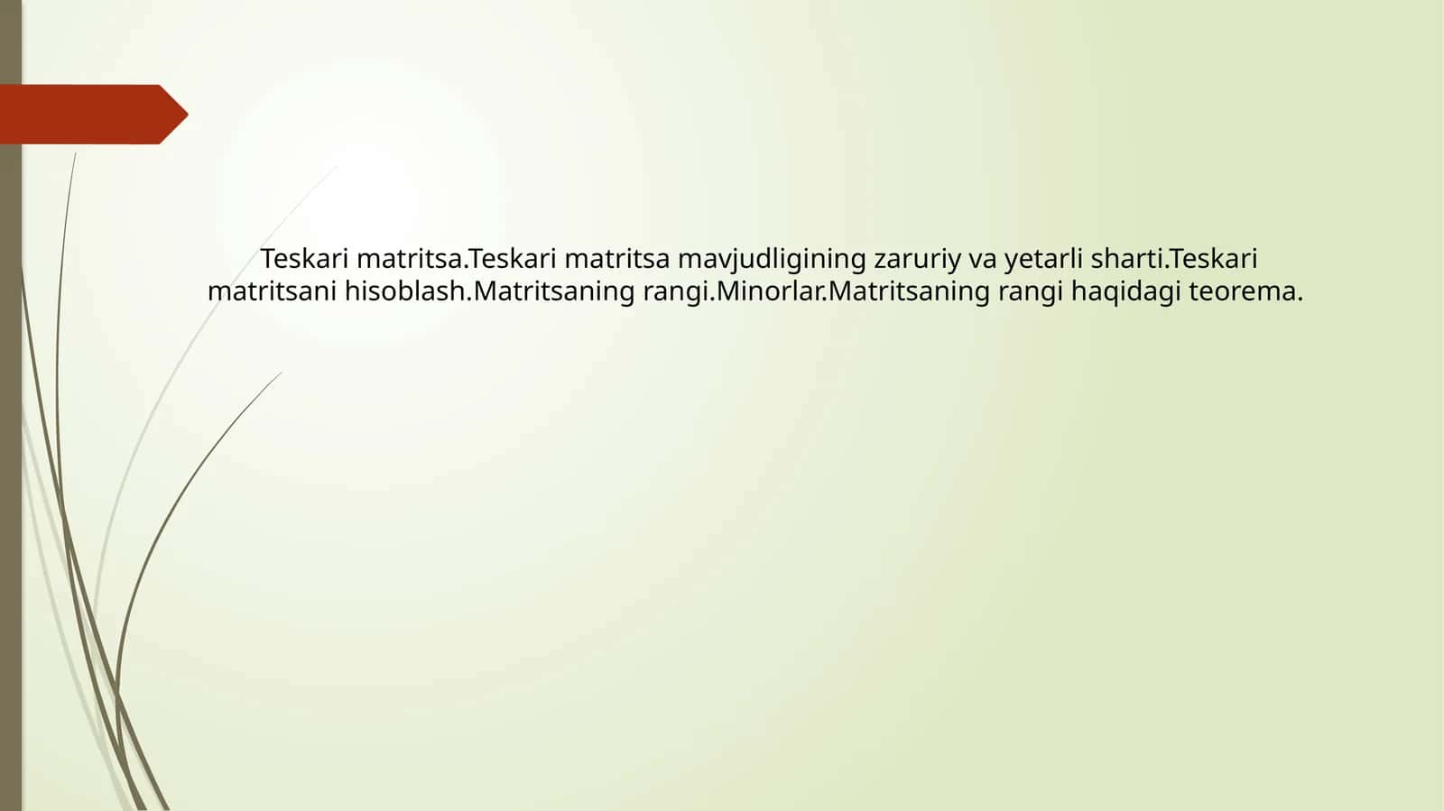 Teskari matritsa 1