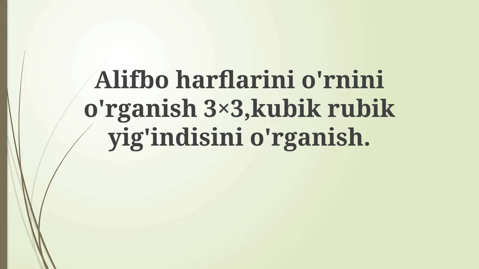 Alifbo harflarini o'rganish 1
