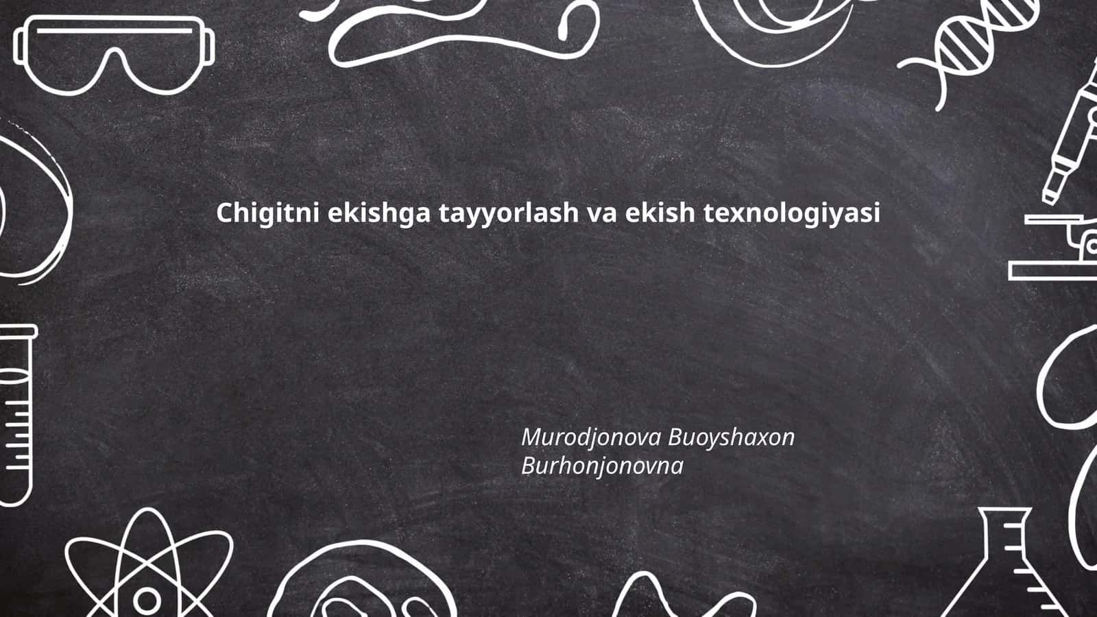 Chigitni ekishga tayyorlash va ekish texnologiyasi 1