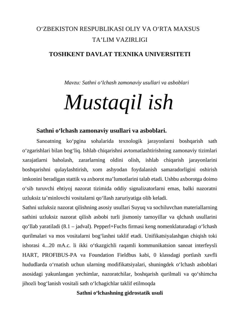 Sathni o‘lchash zamonaviy usullari va asboblari 1