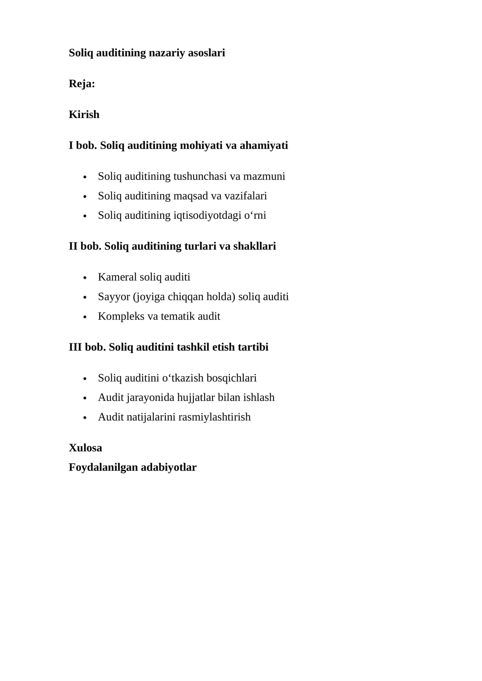 Soliq auditining nazariy asoslari 1