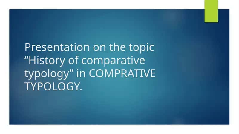 History of comparative typology 1