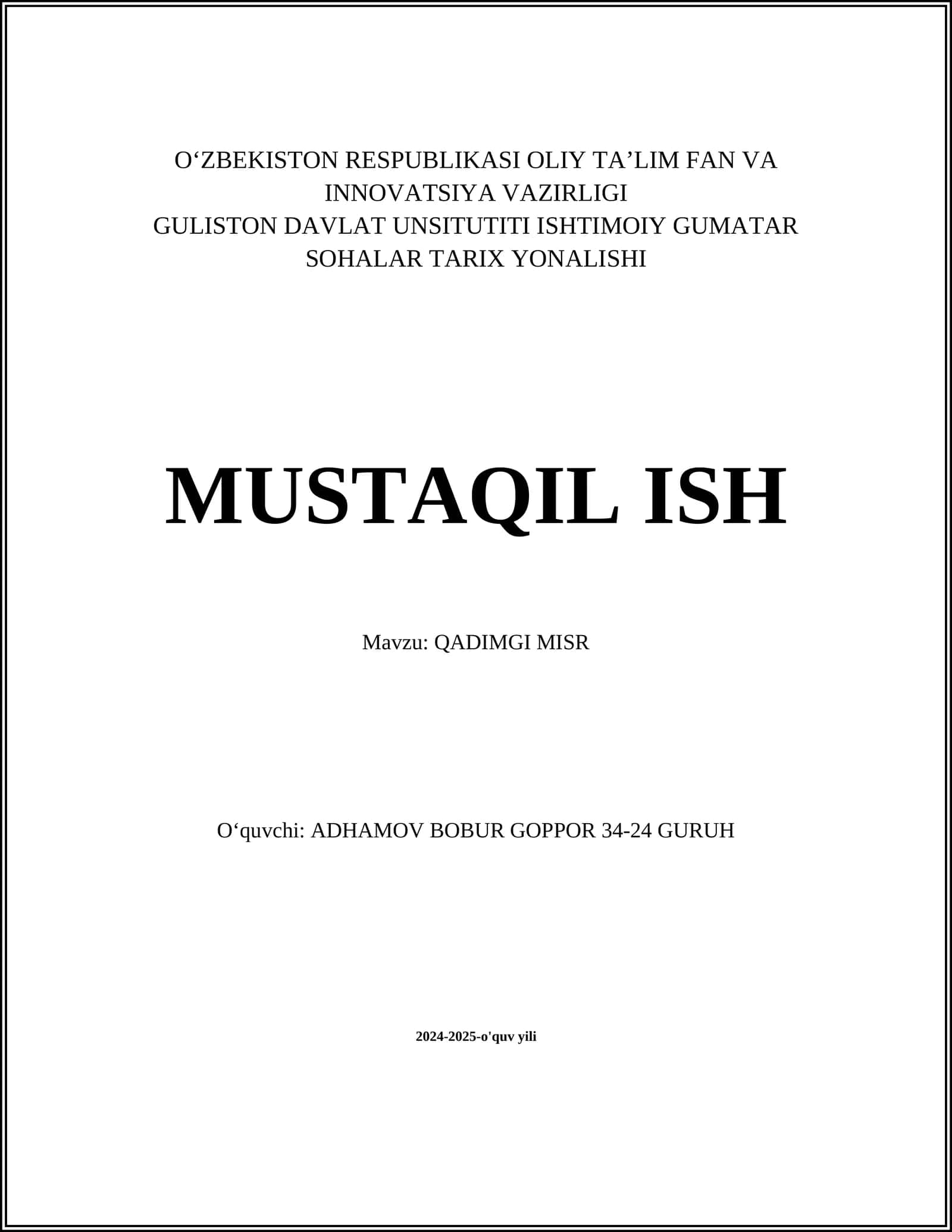 Qadimgi Misr 1