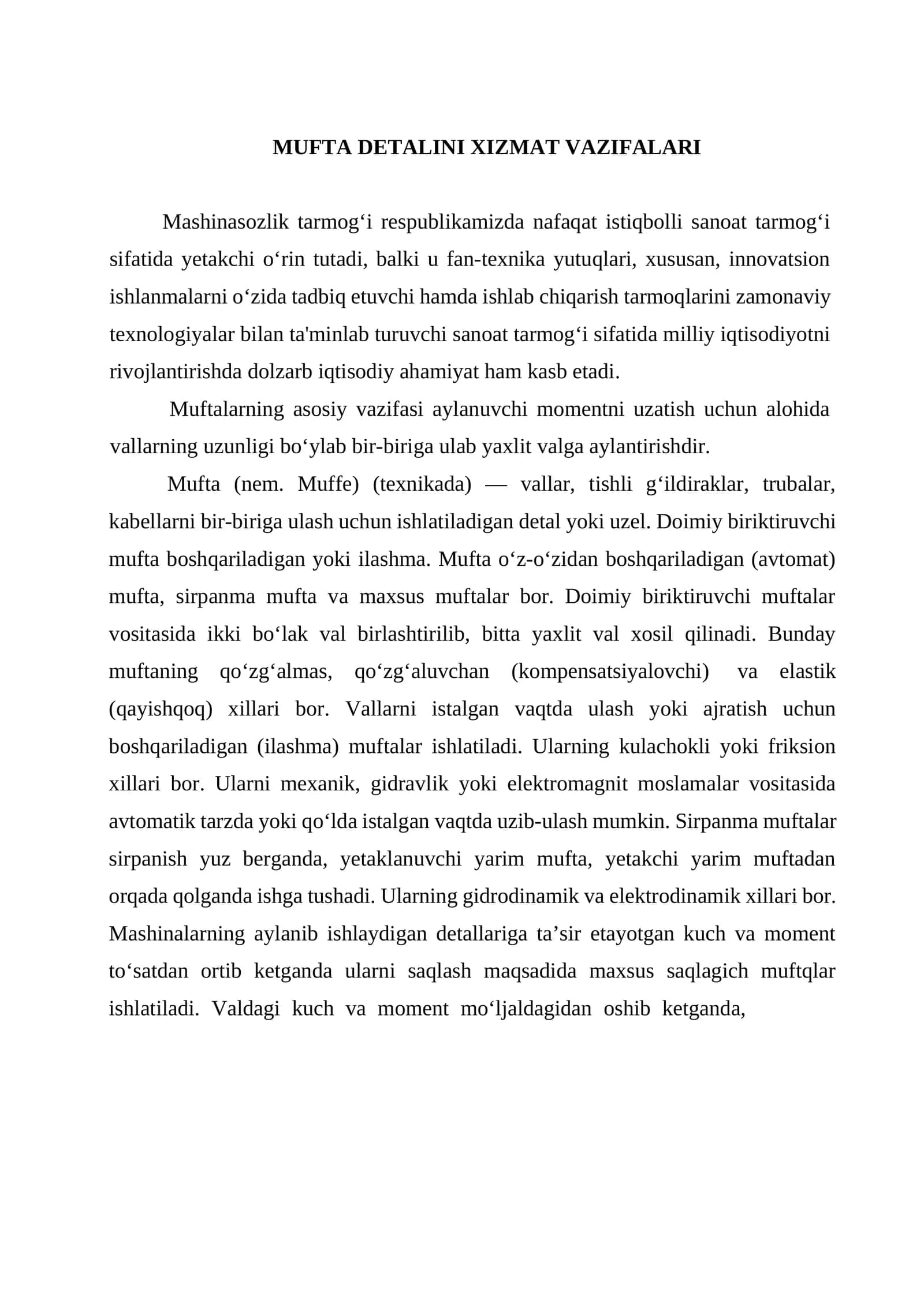 Mufta Detalini Xizmat Vazifalari 1