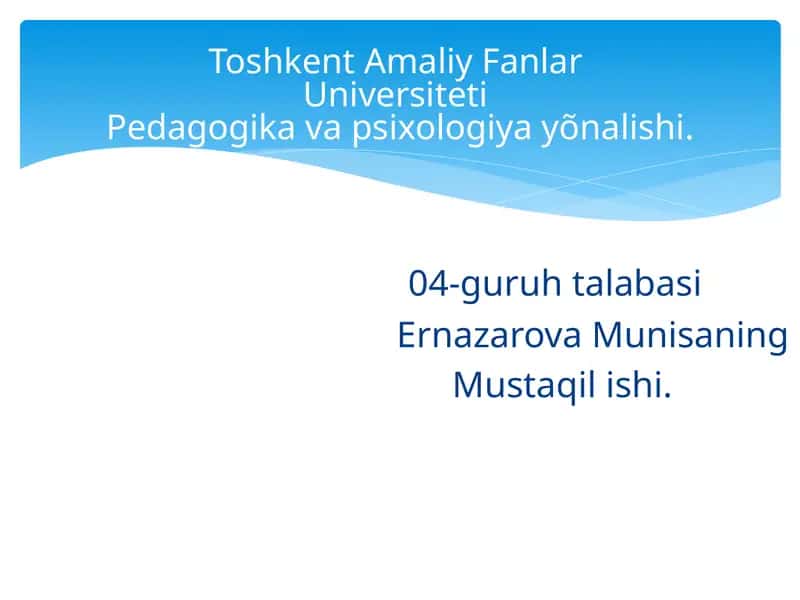 BOLALARNI MAKTAB TA’LIMIGA TAYYORLASH 1