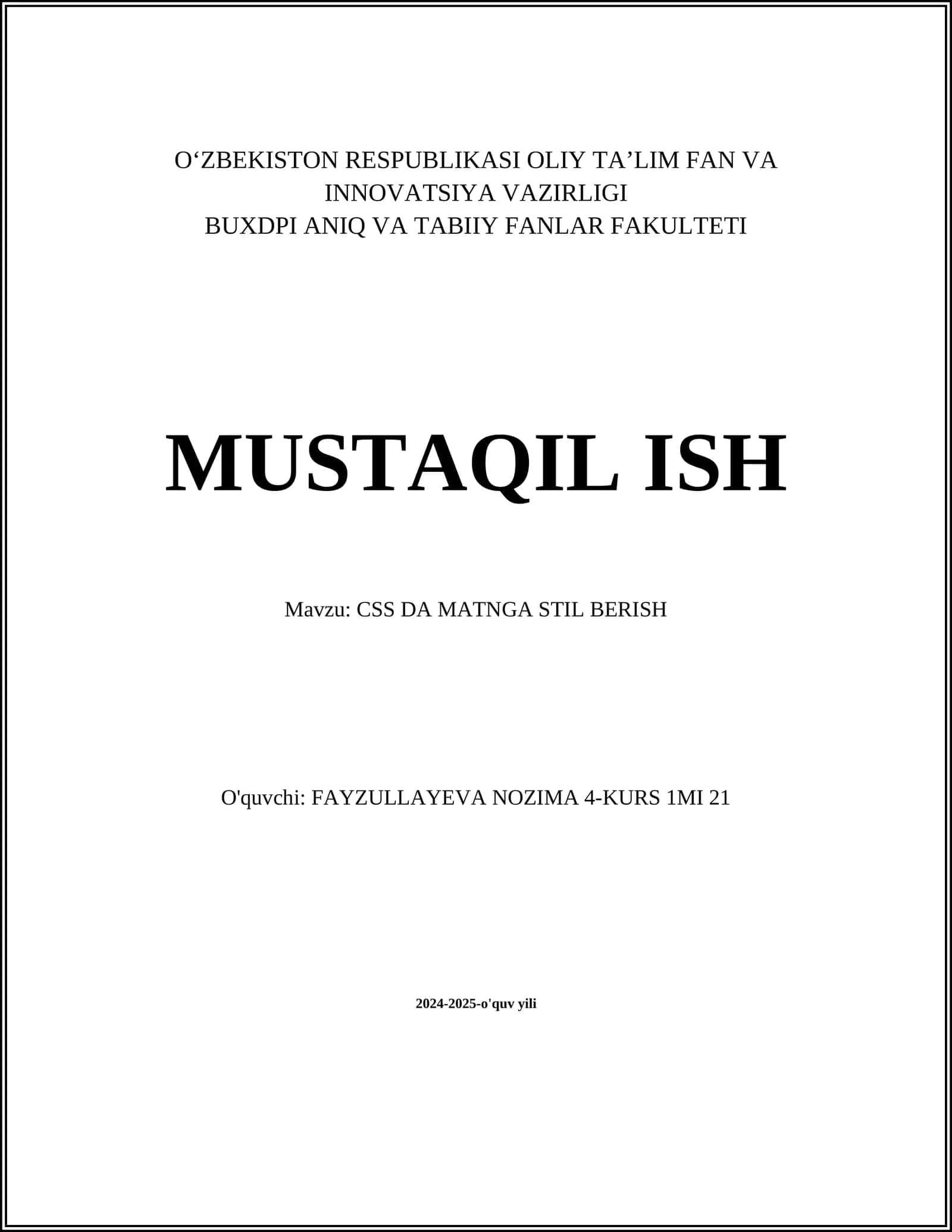 CSS DA MATNGA STIL BERISH 1