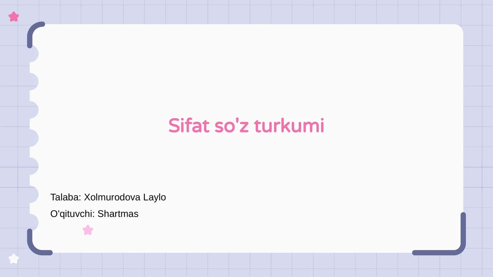 Sifat so'z turkumi 1