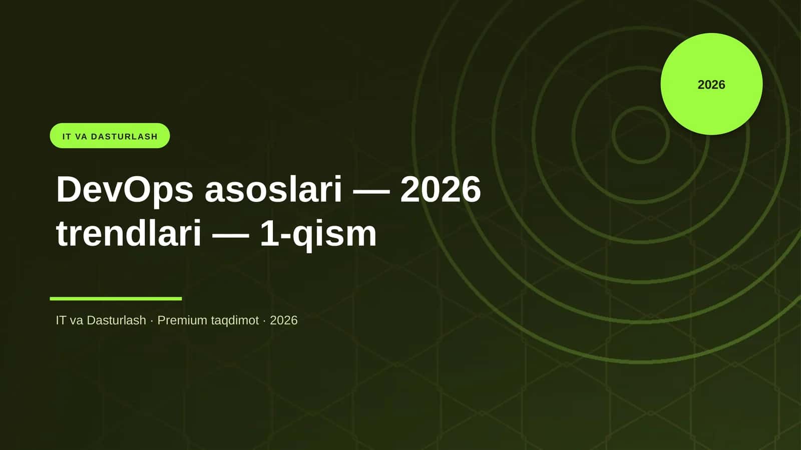 DevOps asoslari — 2026 trendlari — 1-qism 1