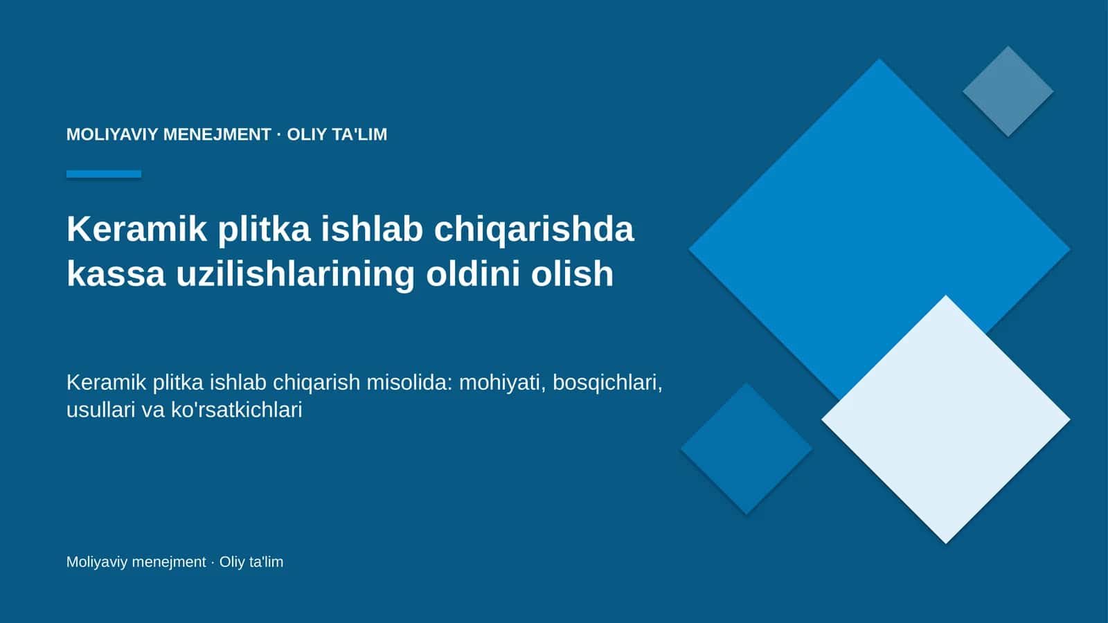 Keramik plitka ishlab chiqarishda kassa uzilishlarining oldini olish 1