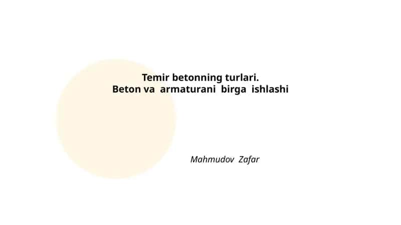 Temir betonning turlari 1