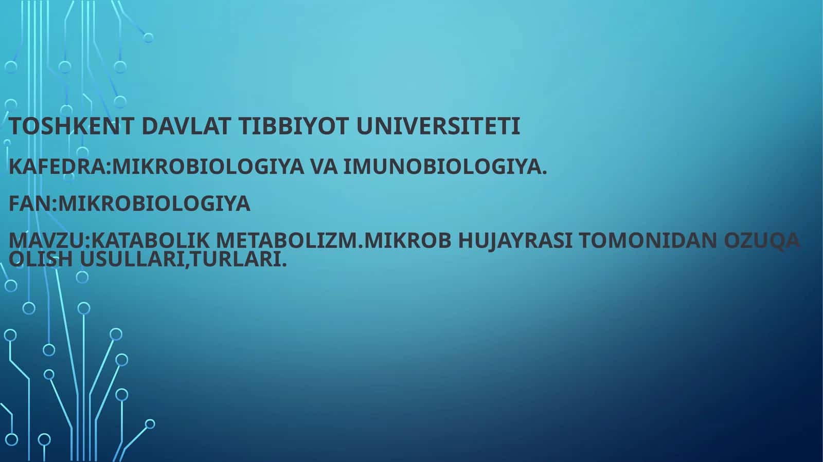 Katabolik metabolizm 1