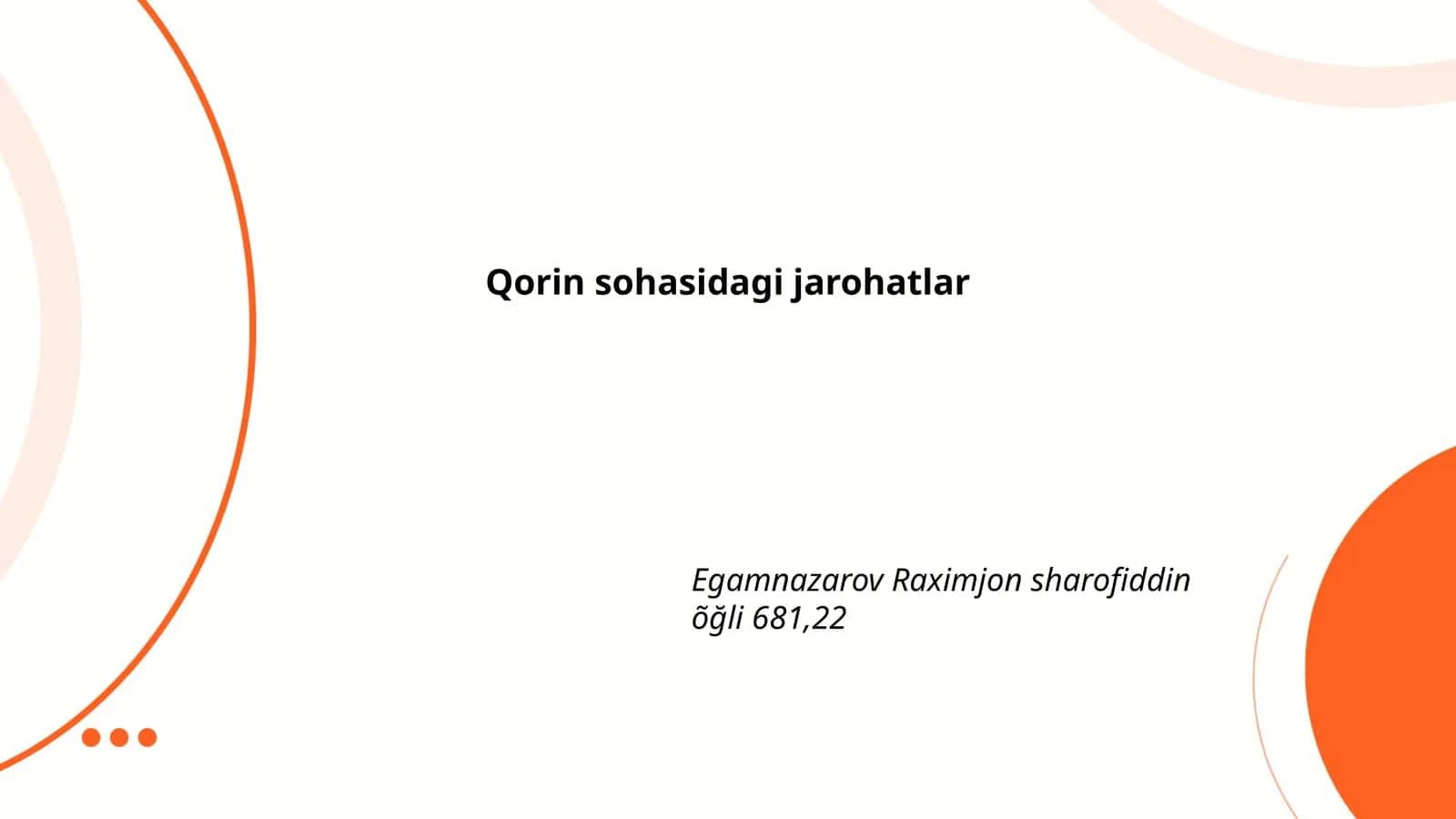 Qorin sohasidagi jarohatlar 1