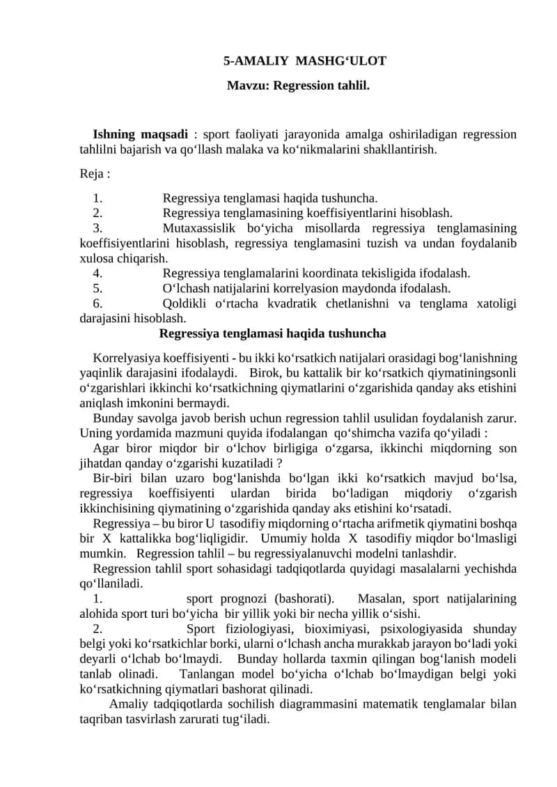Regression tahlili 1