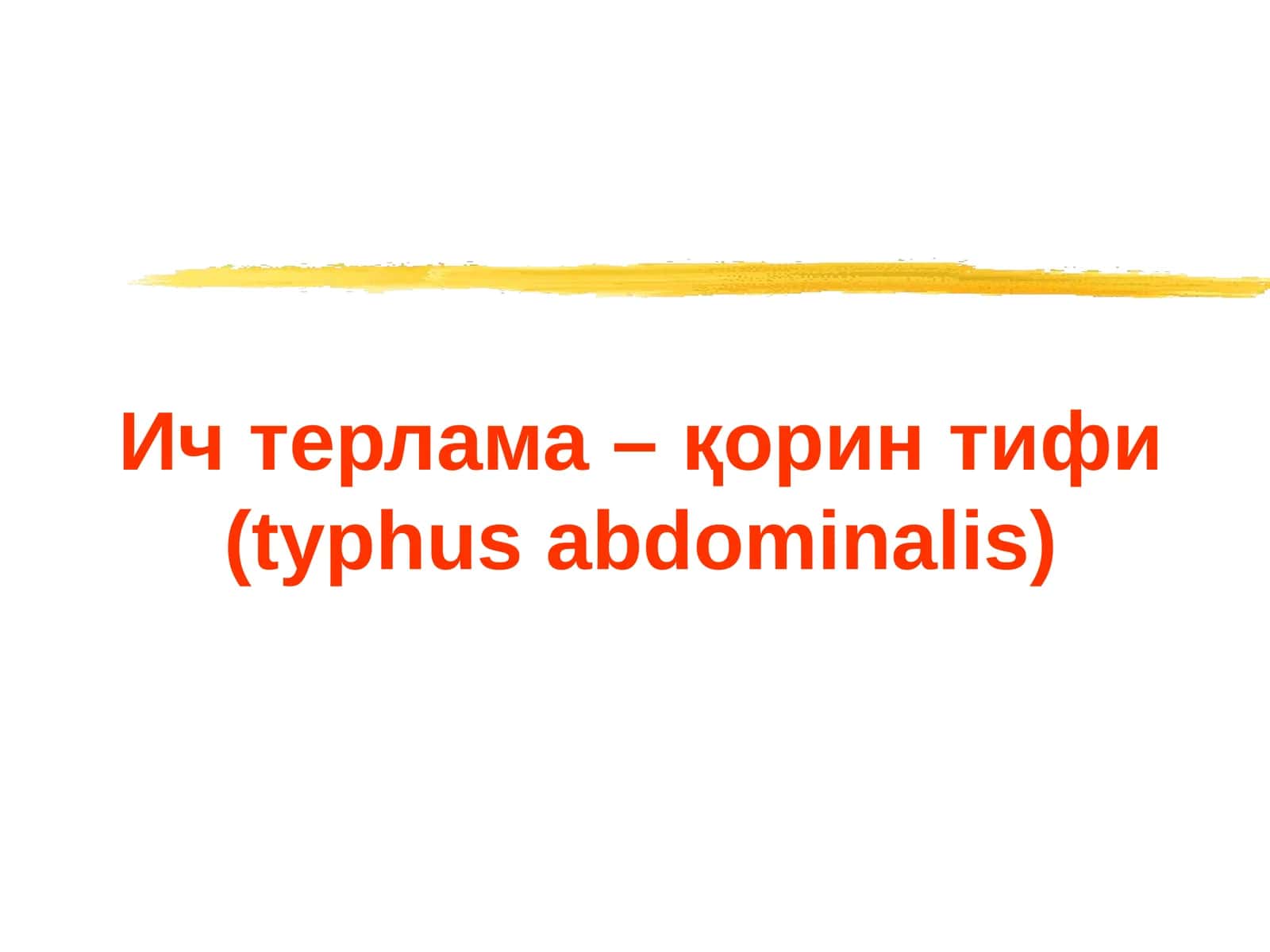 ICH TERLAMA QORIN TIFI  (typhus abdominalis) 1
