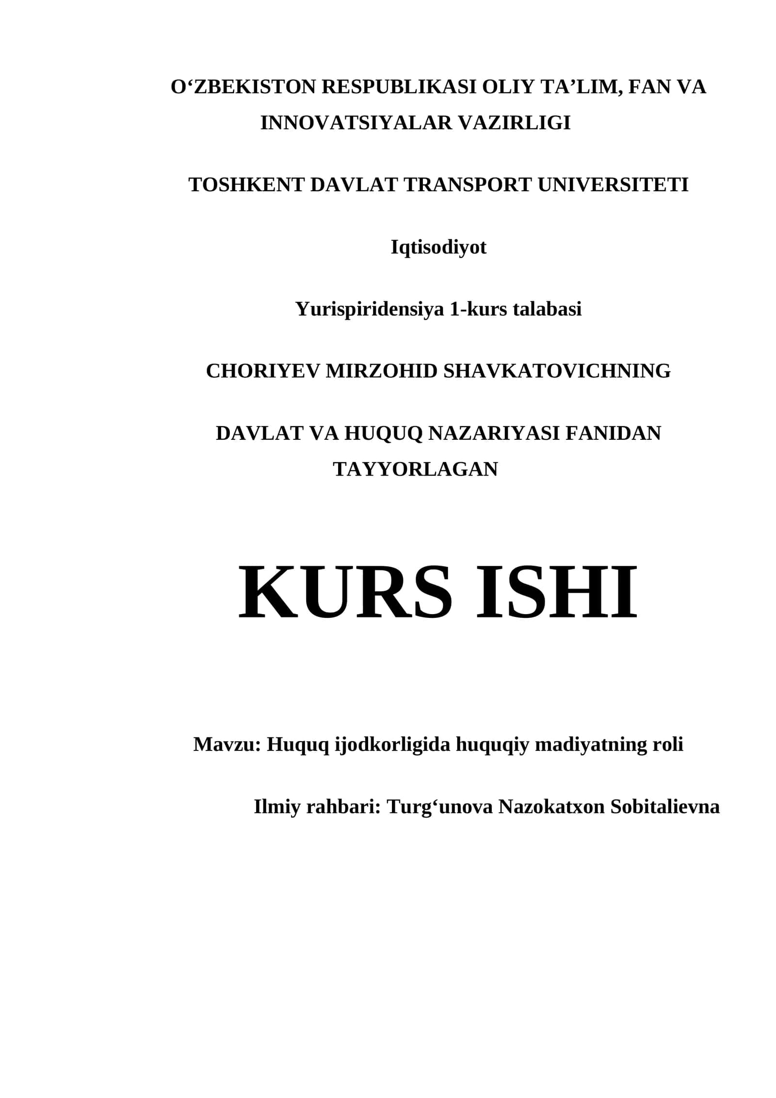 Huquq ijodkorligida huquqiy madiyatning roli 1