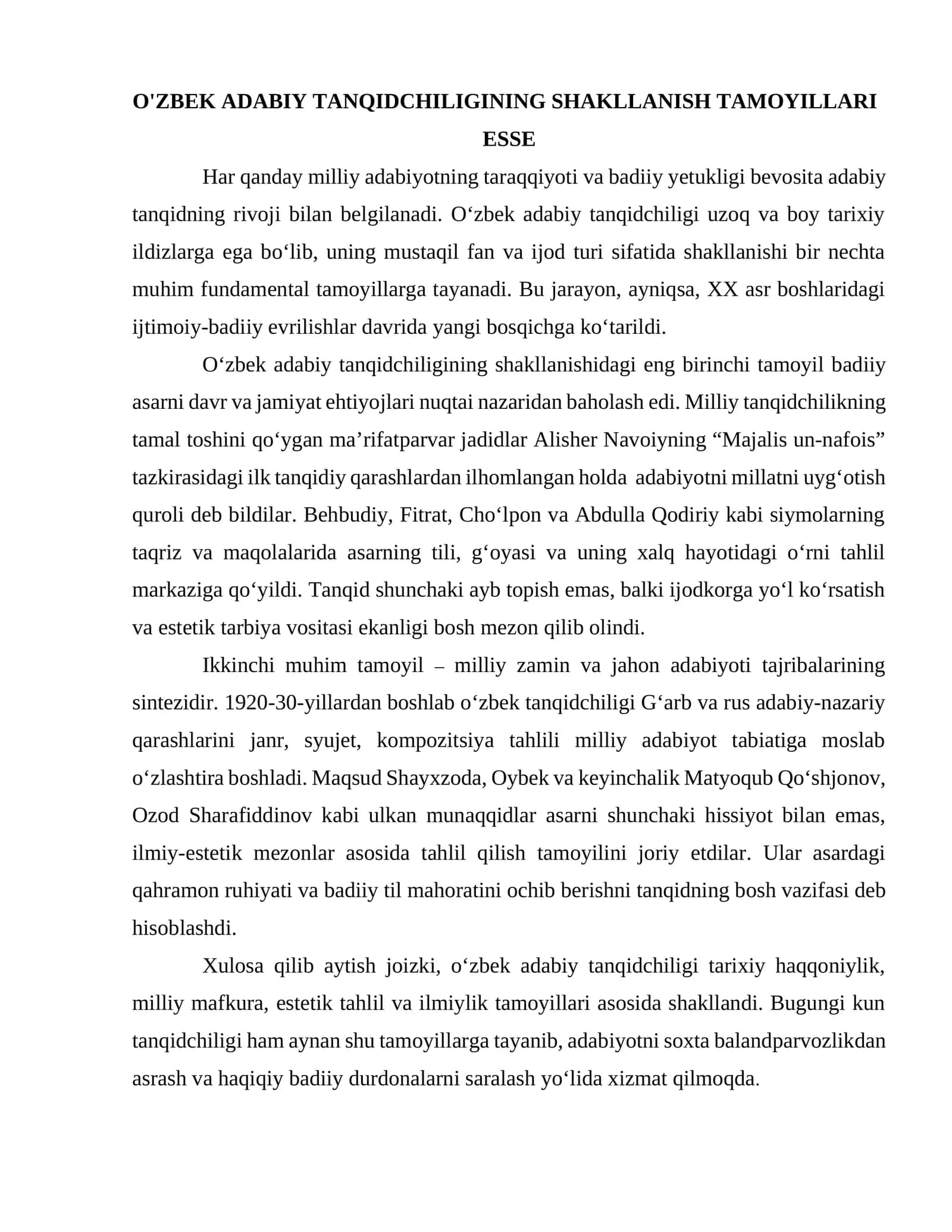 Oʻzbek adabiy tanqidchiligi 1