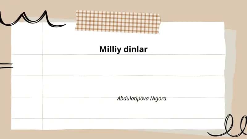 Milliy dinlar 1