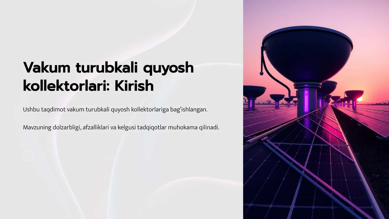 Vakum turubkali quyosh kollektorlari 1