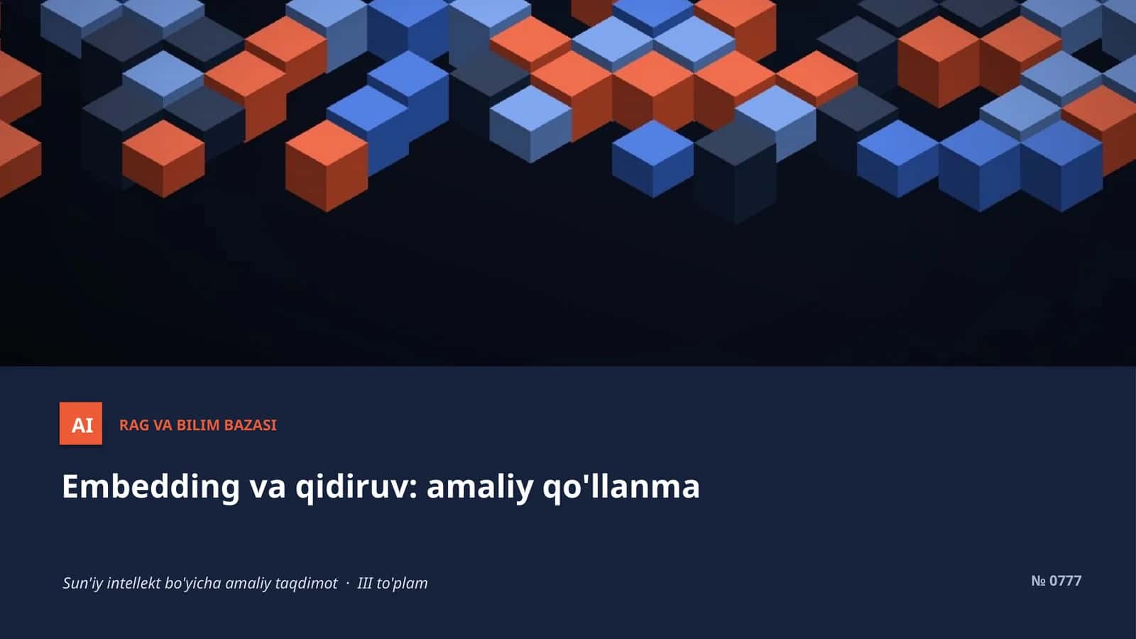 Embedding va qidiruv: amaliy qo'llanma 1