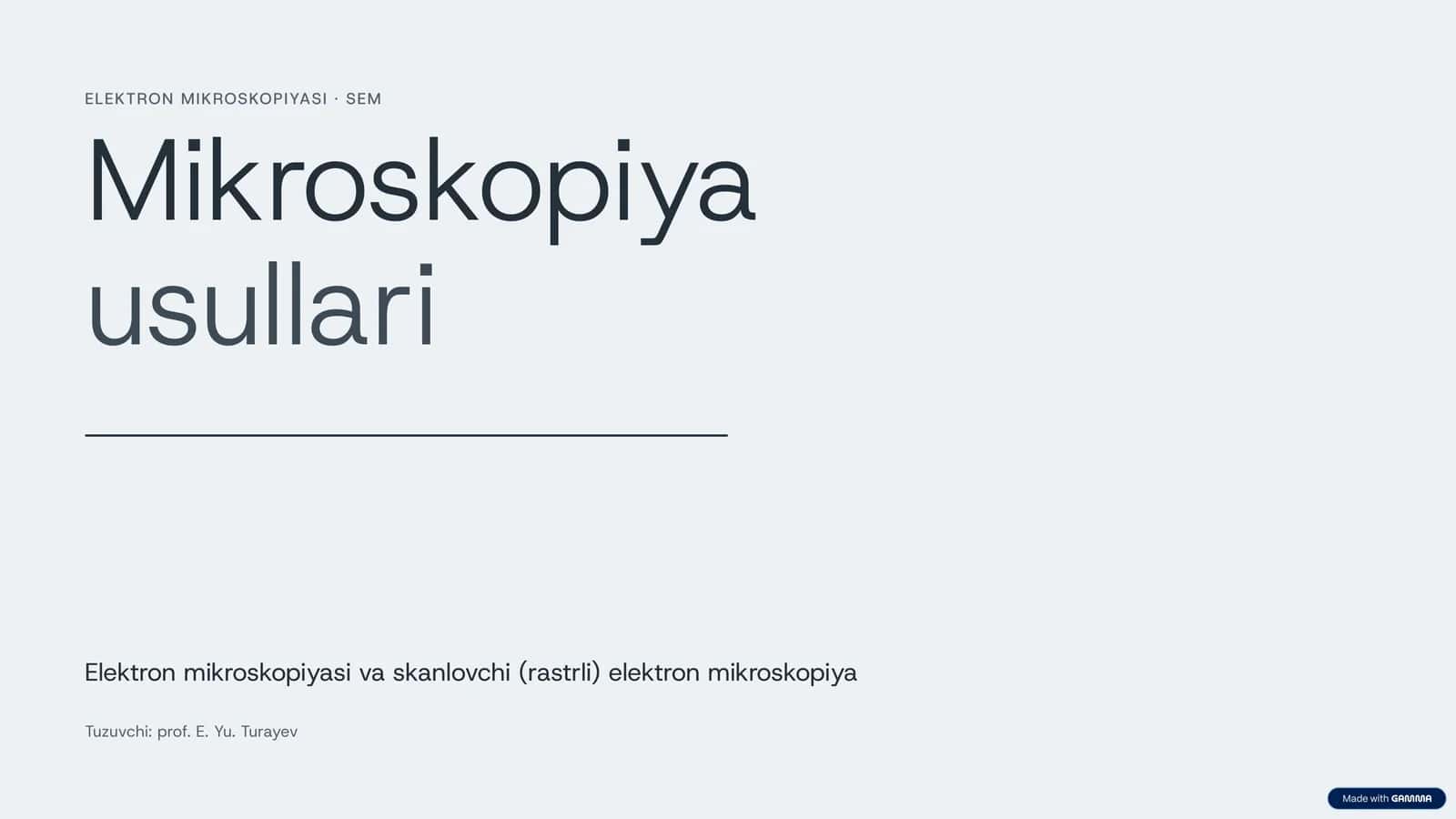 ELEKTRON MIKROSKOPIYASI · SEM 1