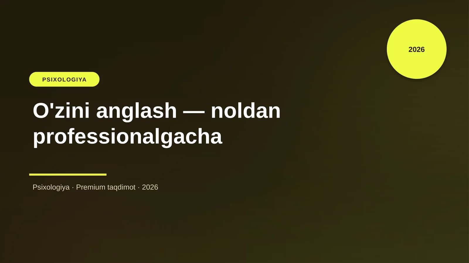 O'zini anglash — noldan professionalgacha 1