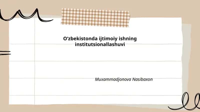 Oʻzbekistonda ijtimoiy ishning institutsionallashuvi 1
