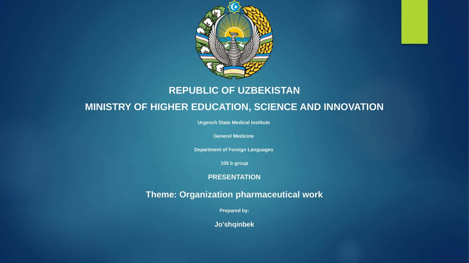 Organization pharmaceutical work 1