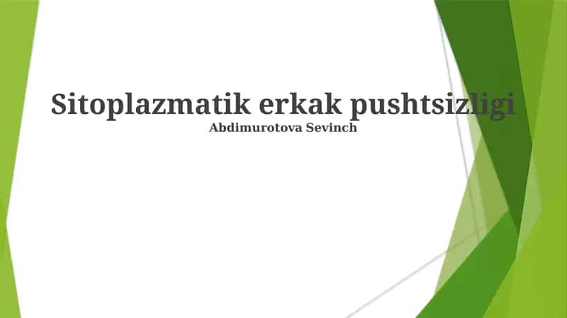 Sitoplazmatik erkak pushtsizligi 1
