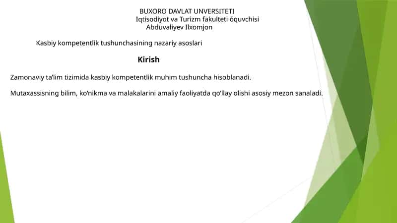 Kasbiy kompetentlik tushunchalari 1