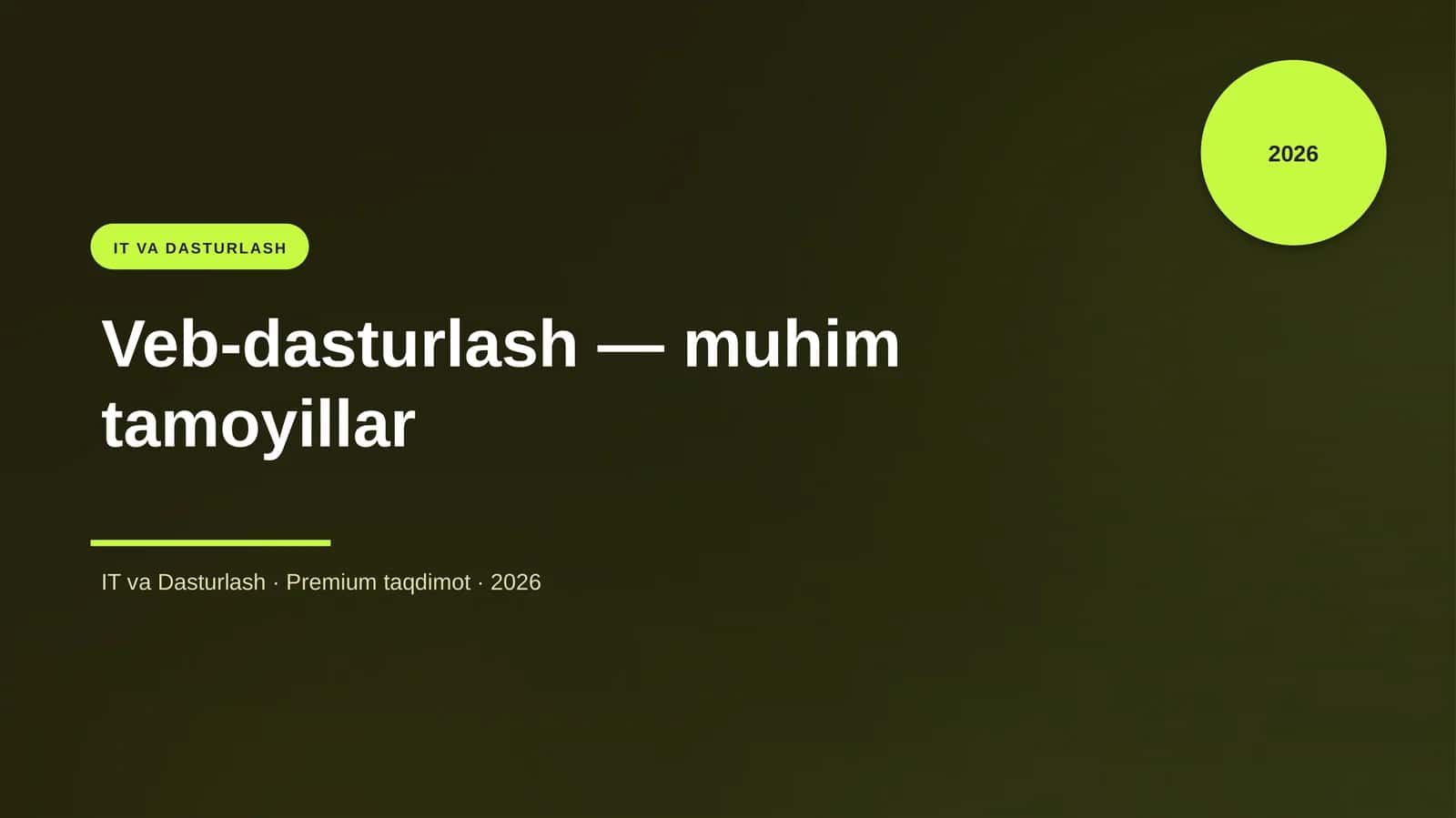Veb-dasturlash — muhim tamoyillar 1