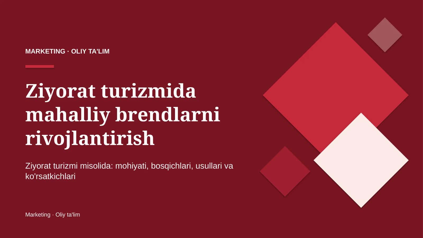 Ziyorat turizmida mahalliy brendlarni rivojlantirish 1