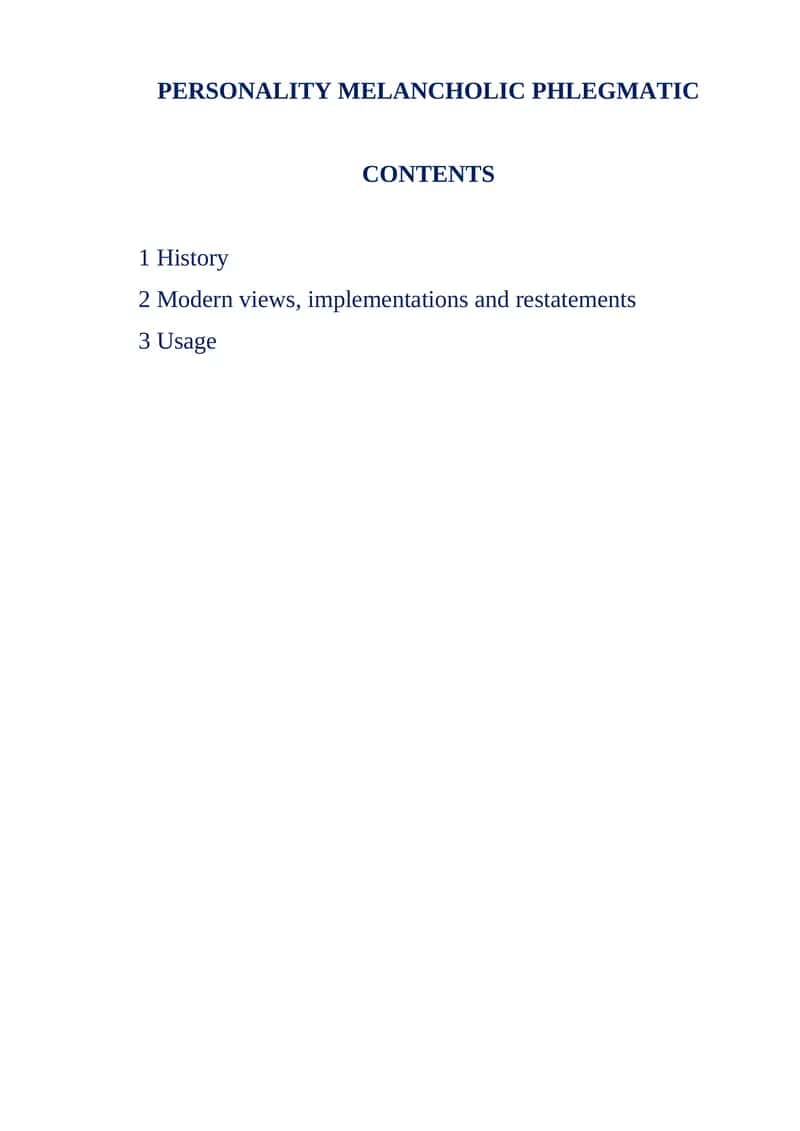 Personality Melancholic Phlegmatic 1