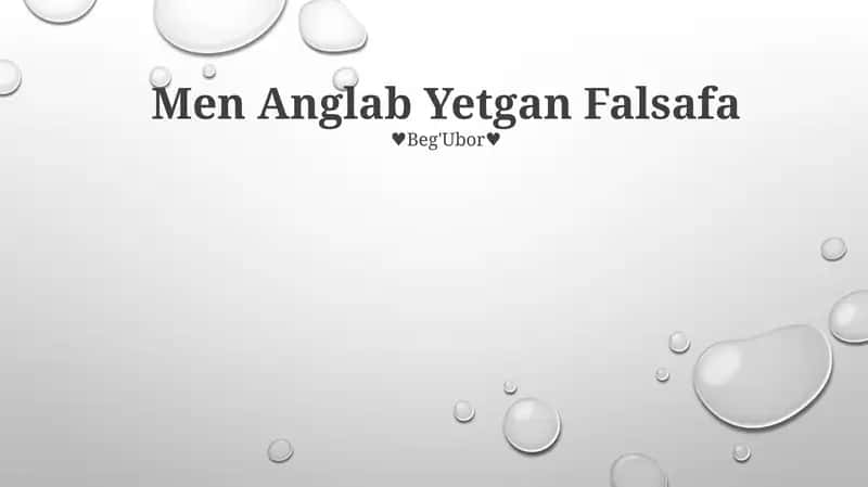 Men Anglab Yetgan Falsafa 1