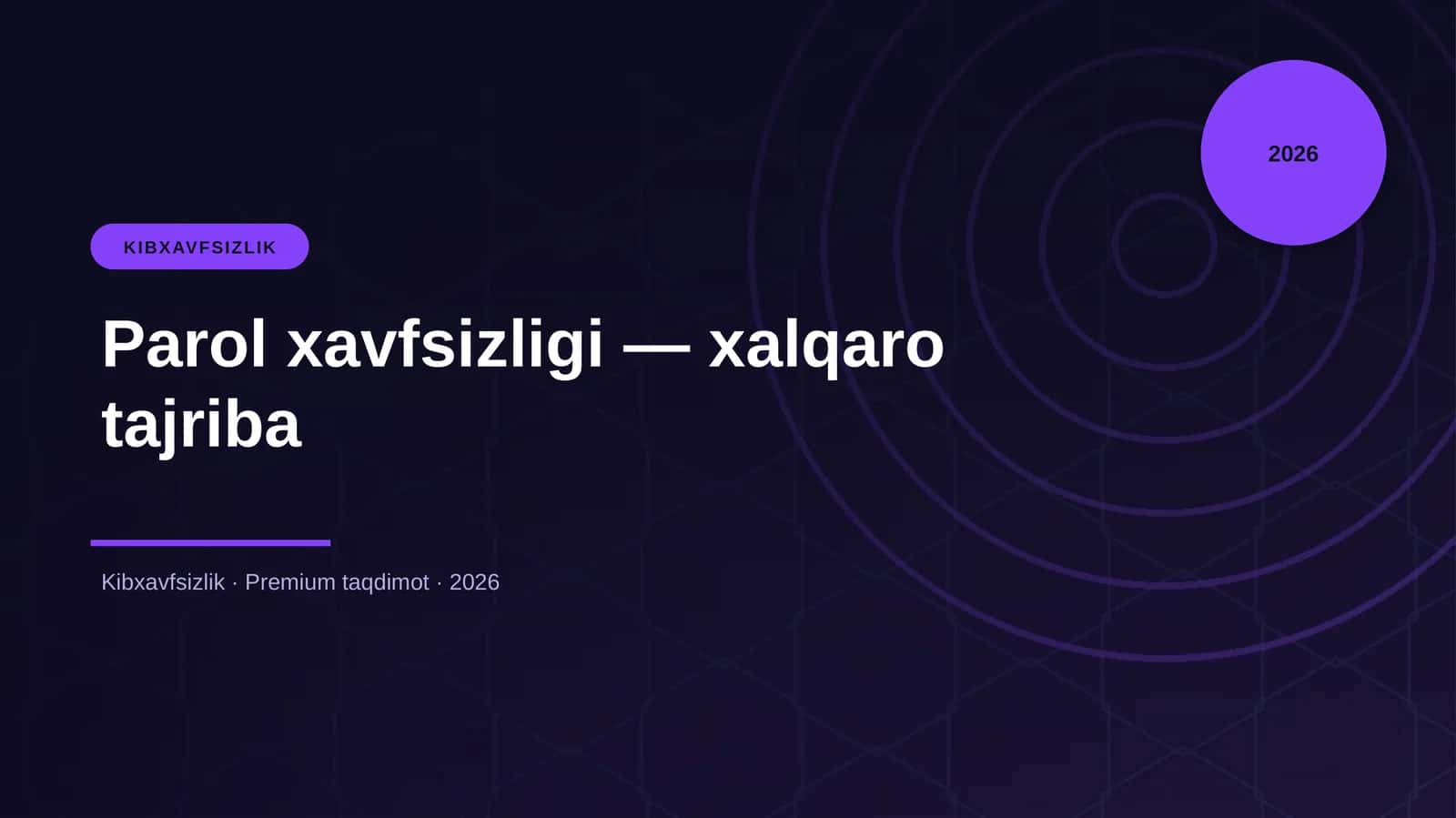 Parol xavfsizligi — xalqaro tajriba 1