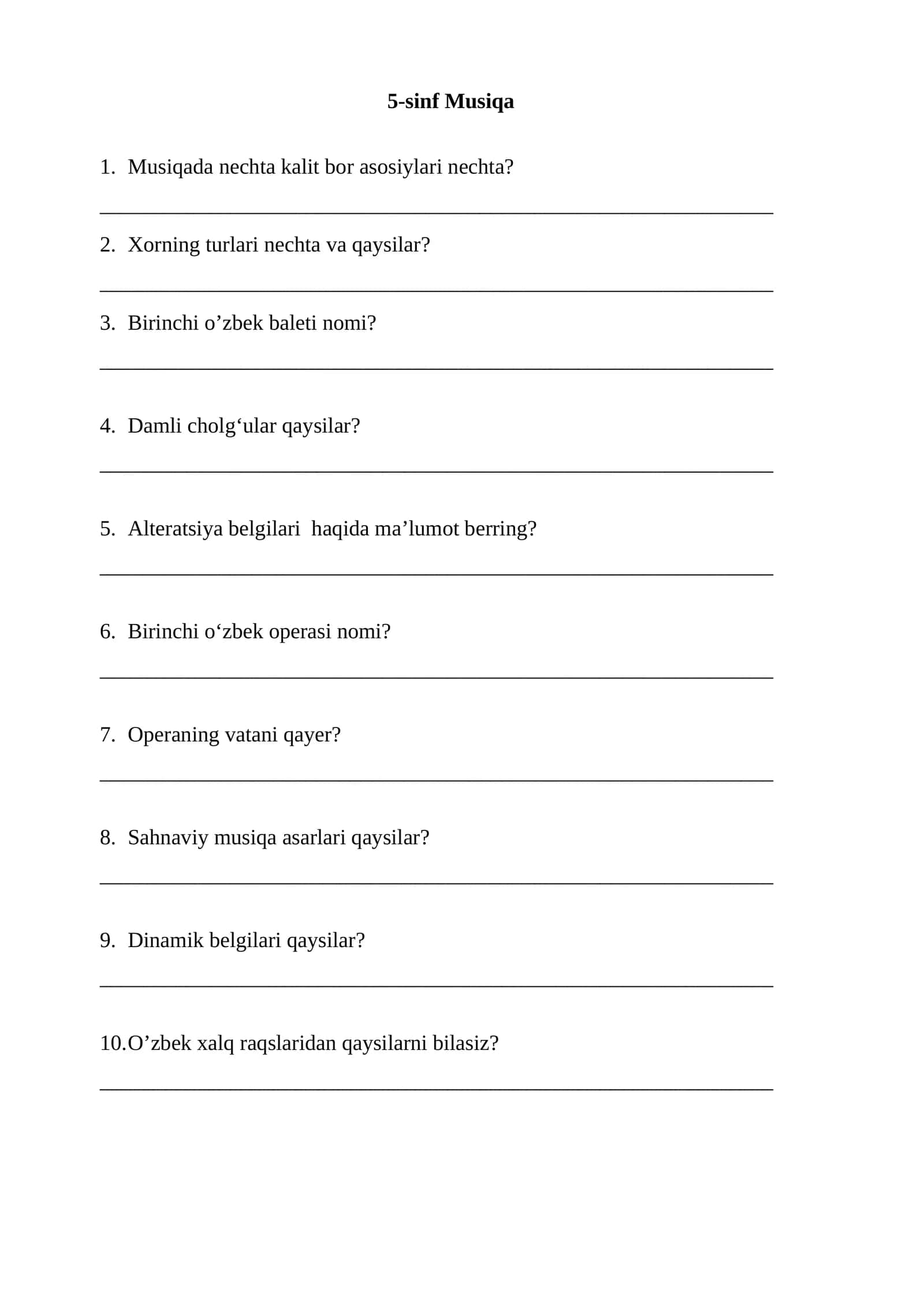 5-sinf Musiqa 1