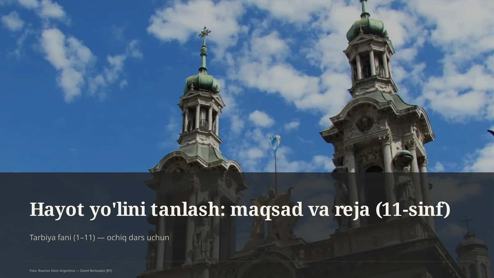 Hayot yo'lini tanlash: maqsad va reja (11-sinf) 1