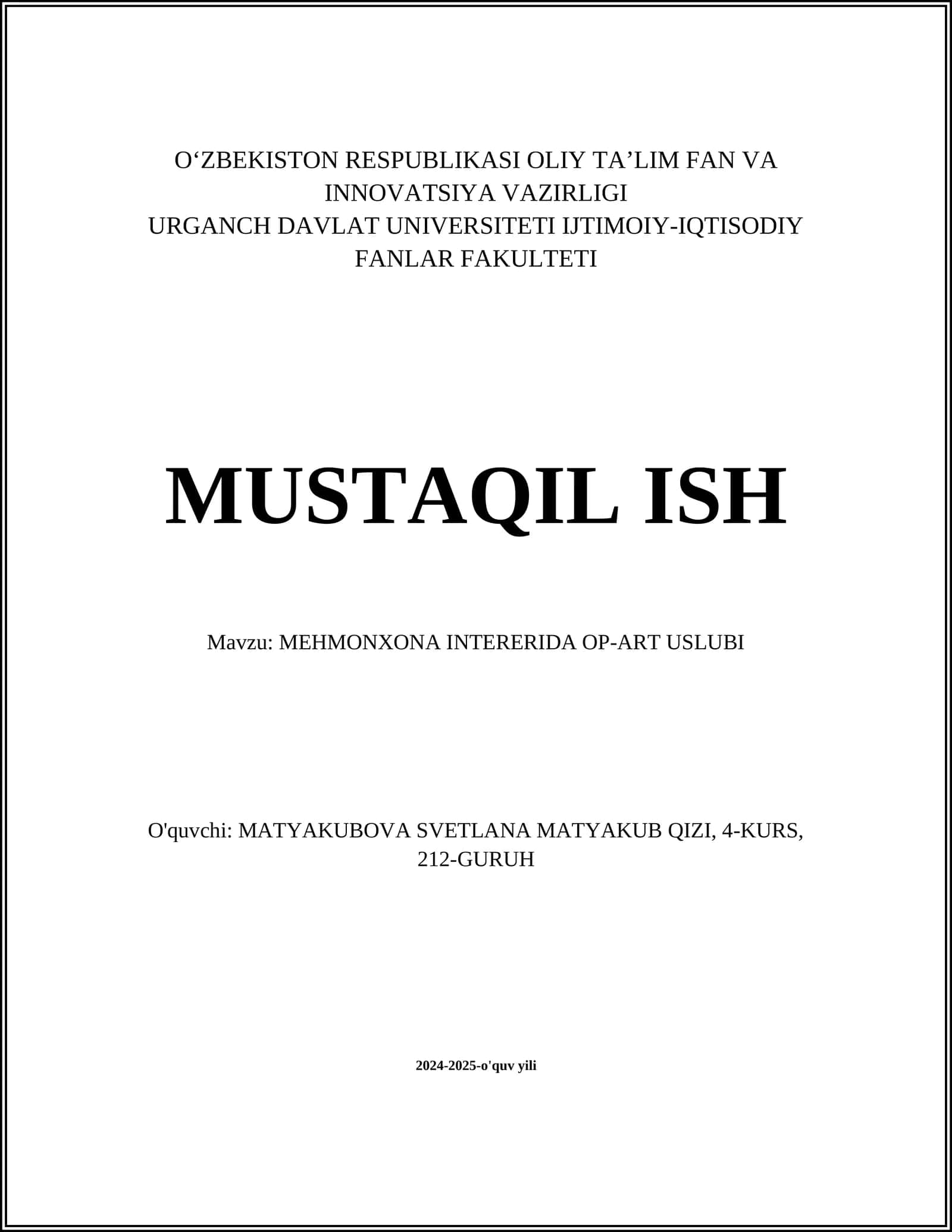 MEHMONXONA INTERERIDA OP-ART USLUBI 1