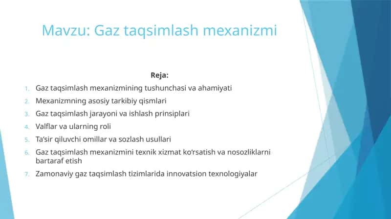Gaz taqsimlash mexanizmi 1