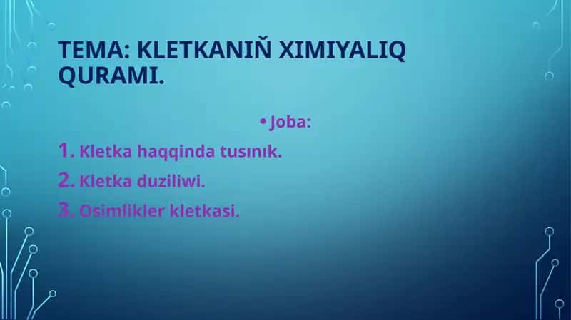 Kletka haqqında tusınık 1