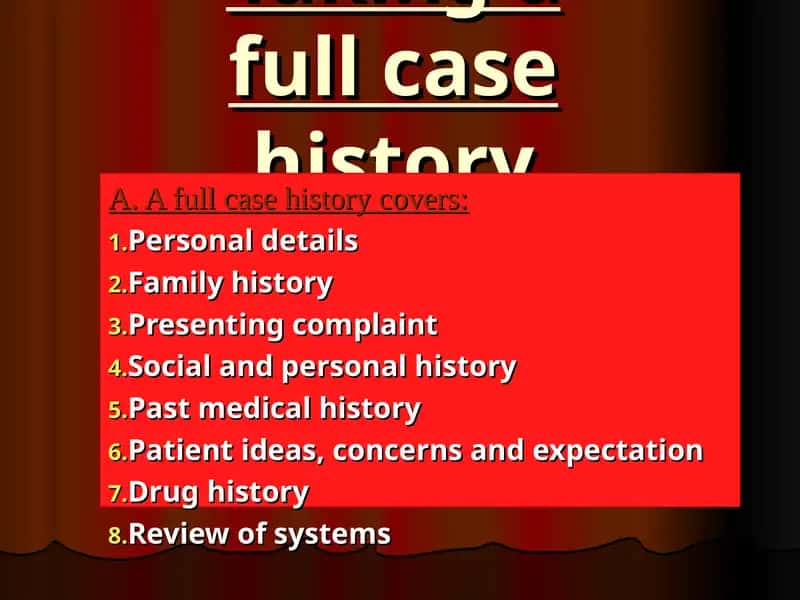 Case history taking 1