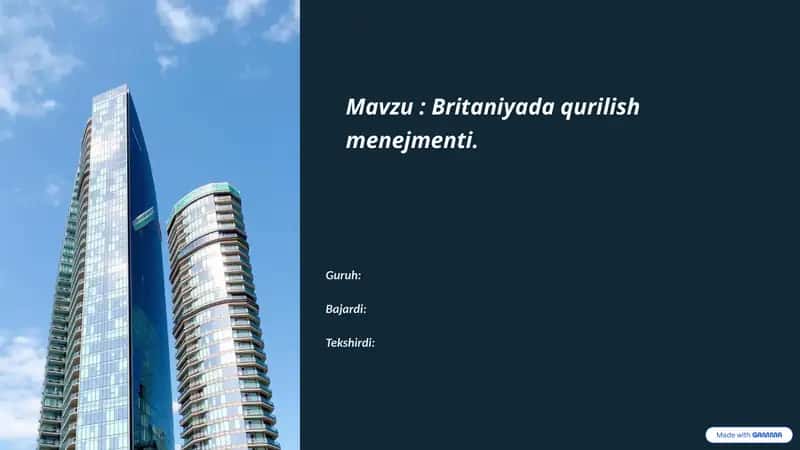 Britaniya Qurilish Sanoati 1