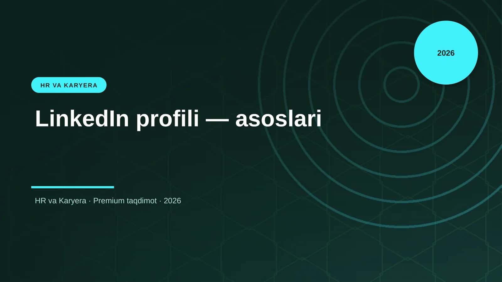 LinkedIn profili — asoslari 1