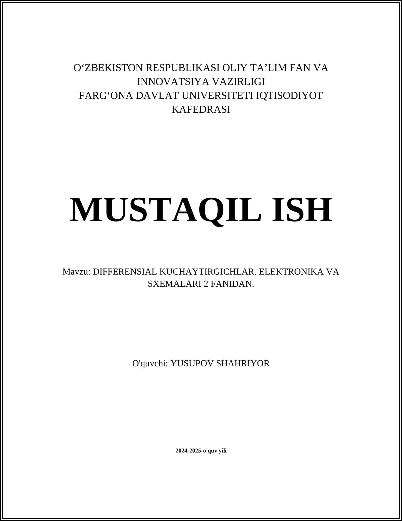 DIFFERENSIAL KUCHAYTIRGICHLAR 1