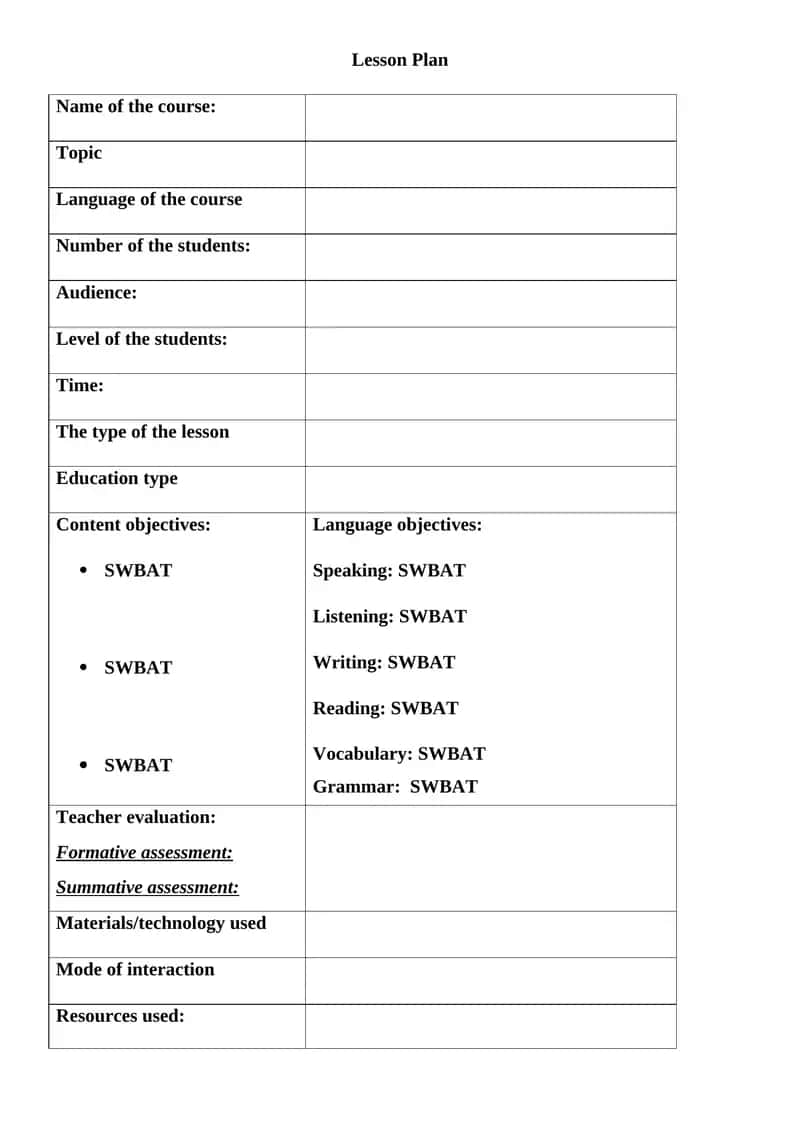 Lesson Plan 1