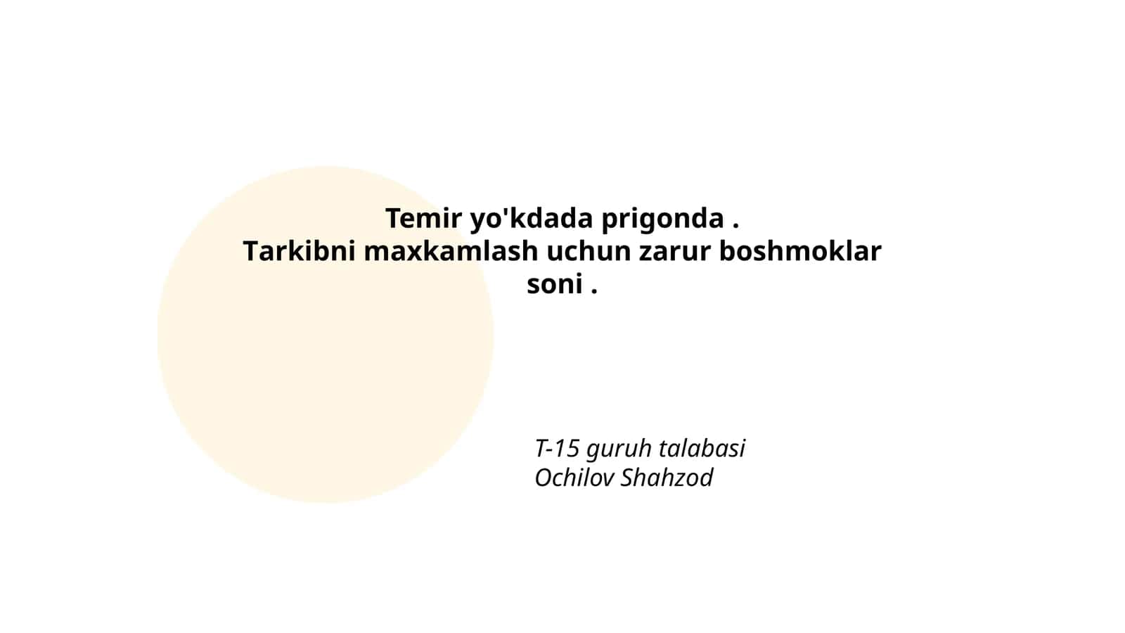 Temir yo'l konstruktsiyalari 1