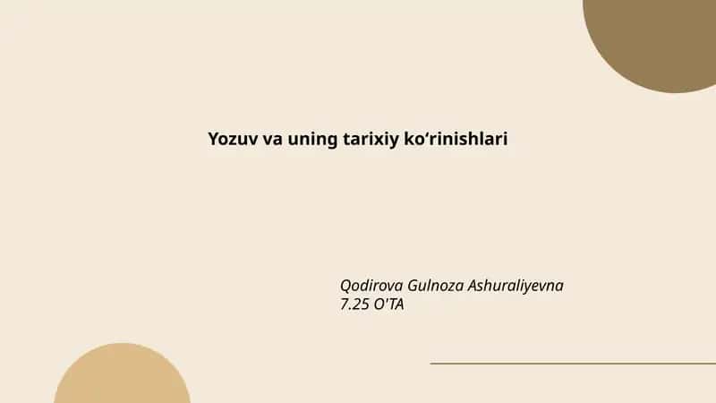 Yozuv va uning tarixiy koʻrinishlari 1