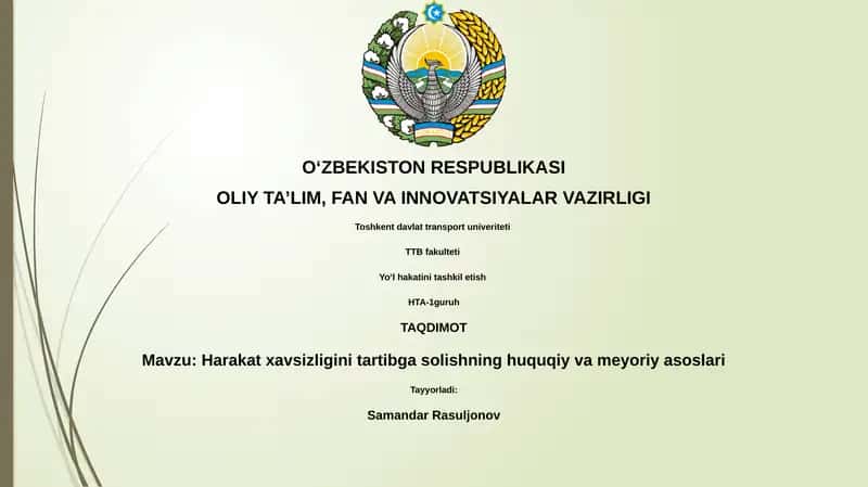 Yoʻl hakatini tashkil etish 1