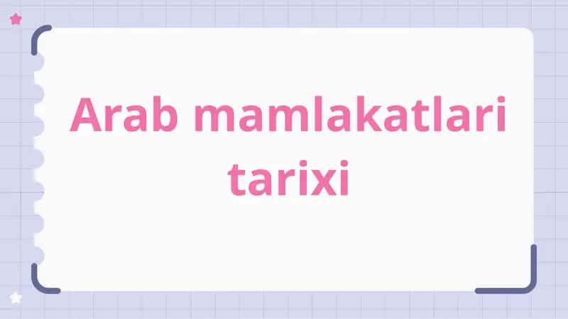 Arab mamlakatlari tarixi 1