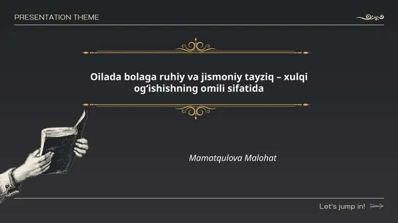 Oilada bolaga ruhiy va jismoniy tayziq – xulqi og‘ishishning omili sifatida 1